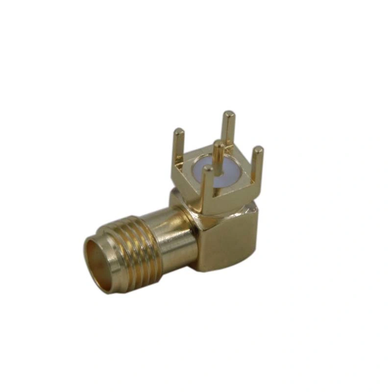 RF Coaxial SMA Female Right Angle Connector for PCB Mount