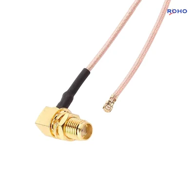 Right Angle SMA Female to Ufl Ipex RF Coaxial Connector Assembly with Rg178 Cable for Antenna
