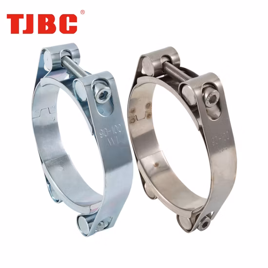 W4 Stainless Steel Adjustable Heavy Duty Hose Clip, Double Bolts and Double Bands Super Pipe Clamp for Automotive, 40-50mm